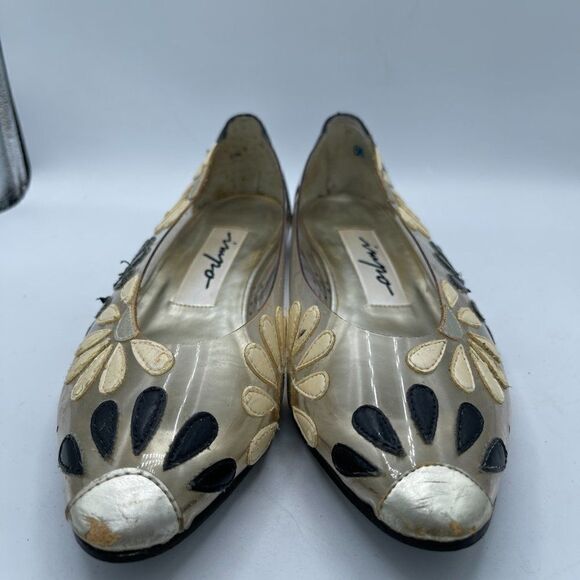 Vintage Impo 80's Clear Floral Slip on Flats 6 - Picture 2 of 12